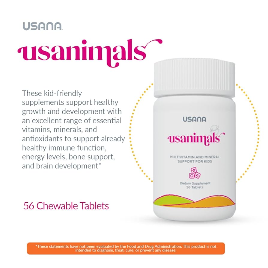 USANAサプリメント Amazon.com: USANA Usanimals 兒童綜合維他命- 每日咀嚼片,含
